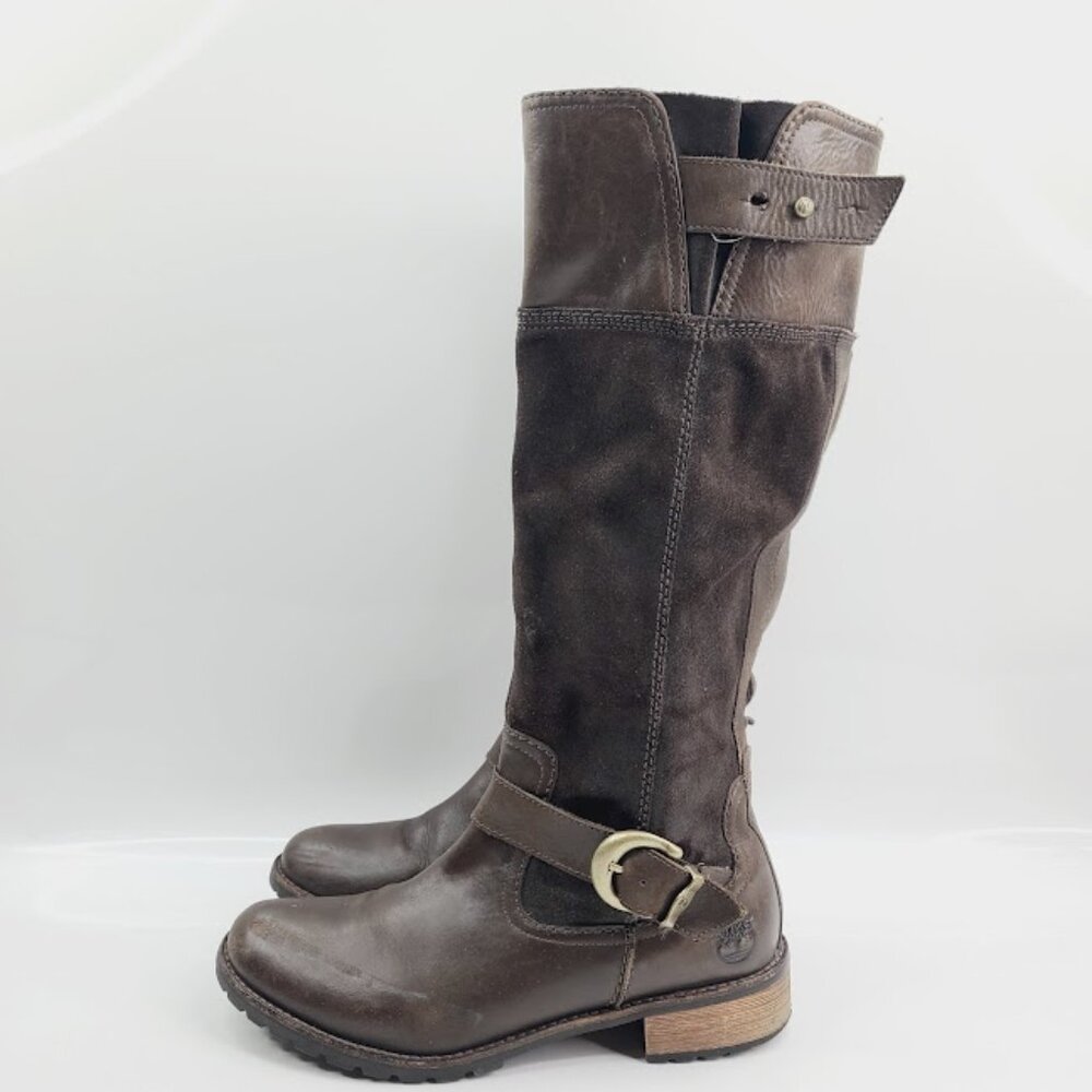 Timberland Brown Leather Combat Boots